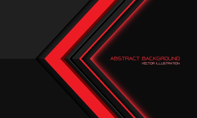 Abstract red grey metallic  directional geometric arrow with blank space design modern futuristic background
