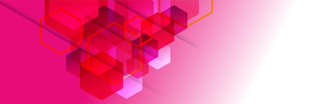abstract red hexagon geometric banner background. vector design banner pattern background template for wallpaper, template, poster, backdrop, book cover, brochure, leaflet, flyer