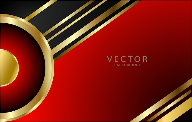 Abstract red luxury background with golden line , paper cut style 3d.
