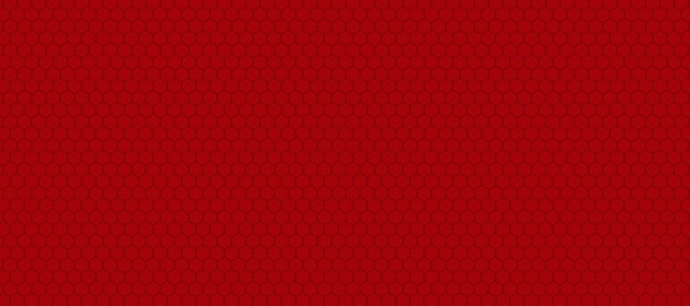 Abstract Red Vector Banner with Hexagon Grid Seamless pattern background