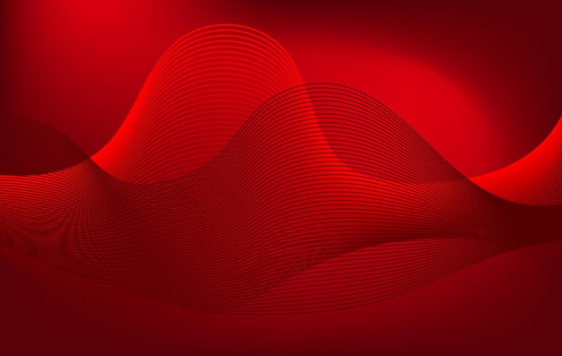 Abstract Red Wave Lines