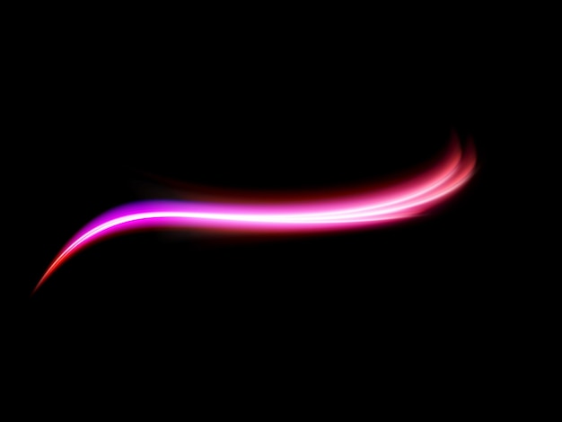 abstract red wavy line of light