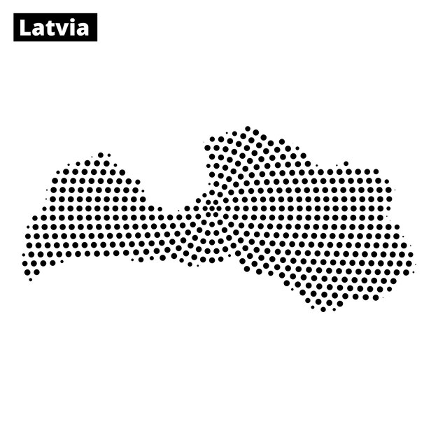 abstract representation of latvias geographic outline with dotted pattern visual