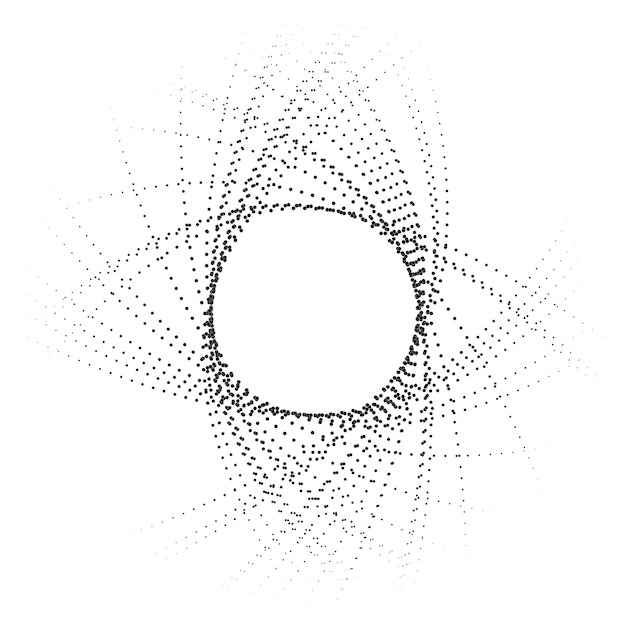 abstract round frame made of dots isolated on white
