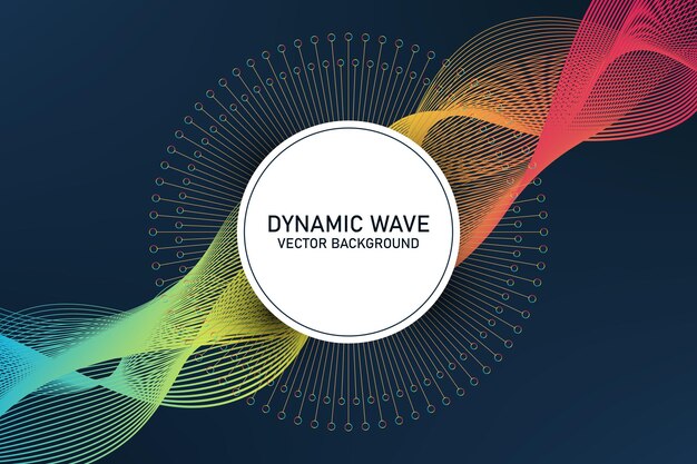 Abstract scientific background with dynamic particles wave flow 3D data visualization