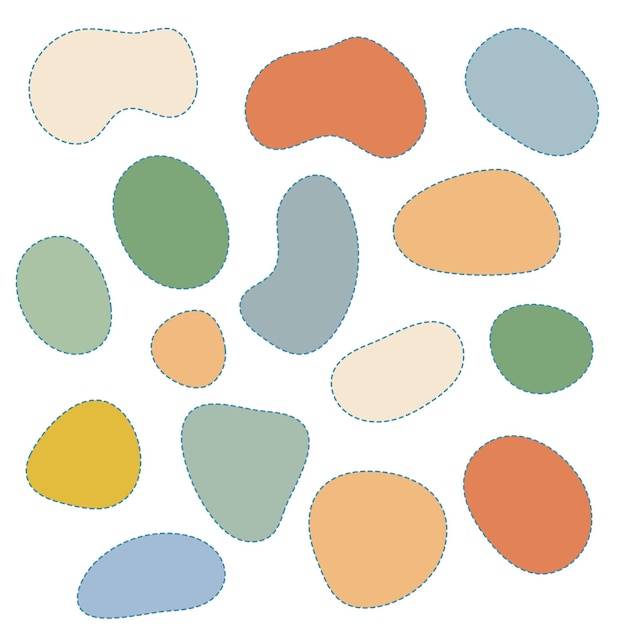 Abstract seamless flat blob doodle pattern