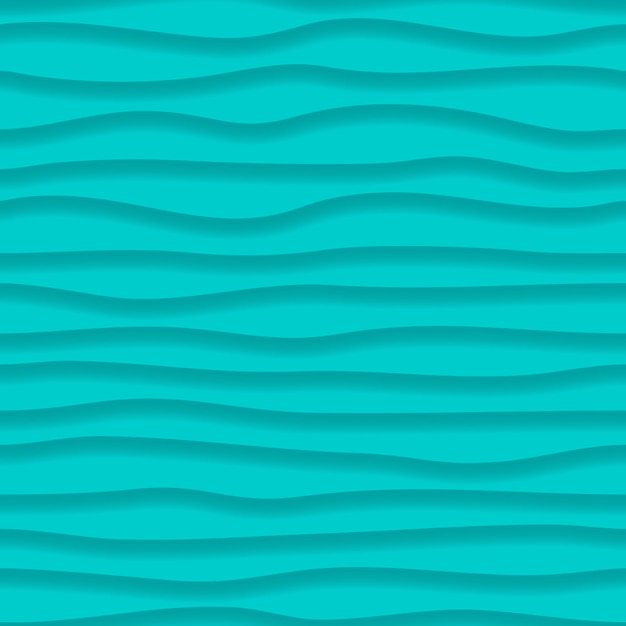 abstract seamless pattern of wavy lines with shadows in light blue colors