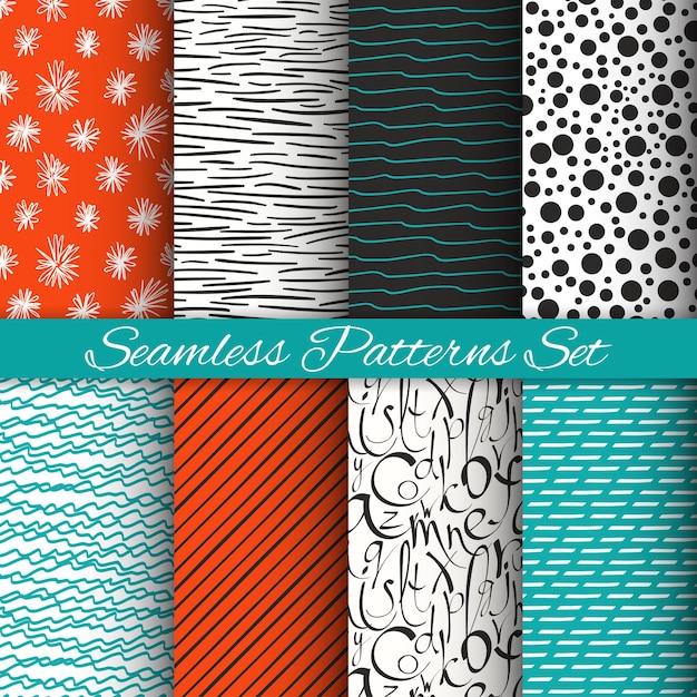 Abstract seamless pattern set