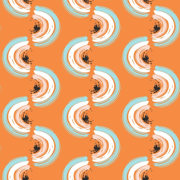 abstract seamless pattern with brush stroke hand drawn doodle shapes creative colorful background