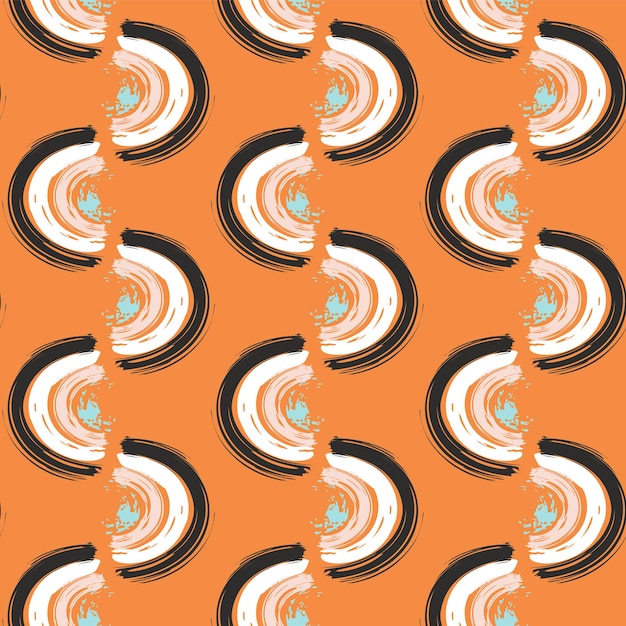 abstract seamless pattern with brush stroke hand drawn doodle shapes creative colorful background