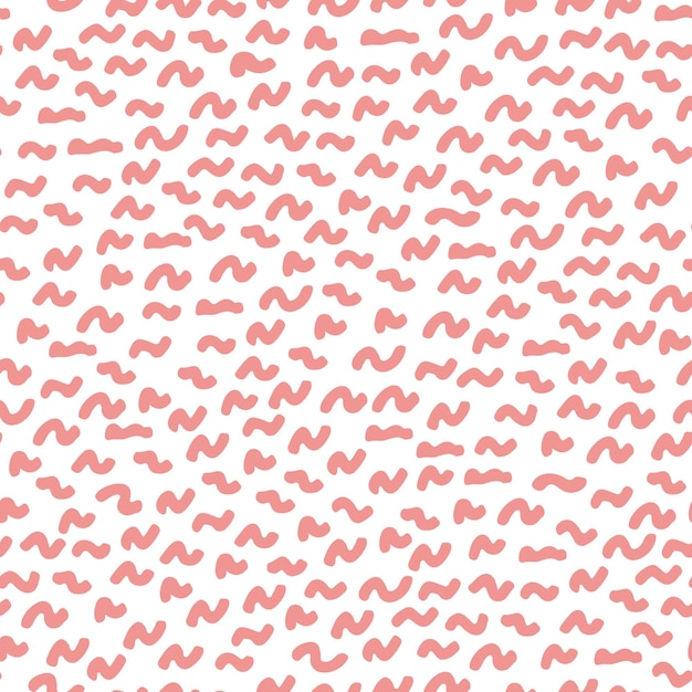 Abstract seamless pattern with squiggles Simple background with pink scribbles