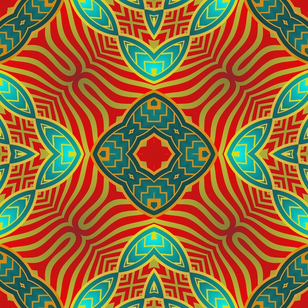 Abstract seamless textured background in red and green colors