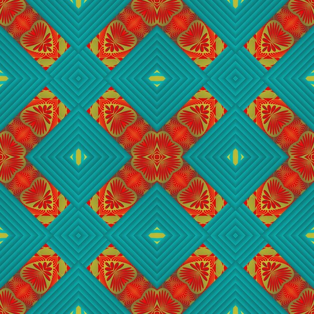 Abstract seamless textured background in red and green colors