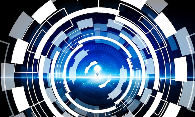 abstract search businessman key door open light technology background hitech communication concept innovation background vector design