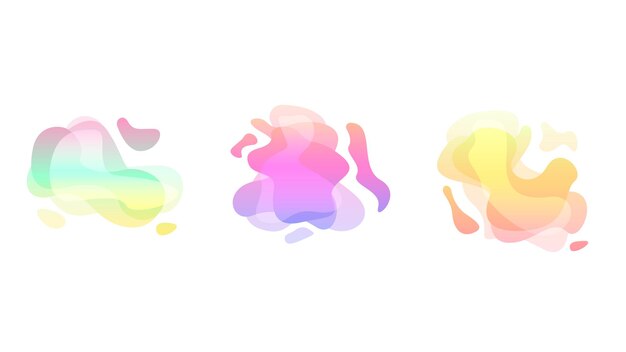 abstract set liquid color collection geometric shapes fluid gradient dynamic elements banner logo