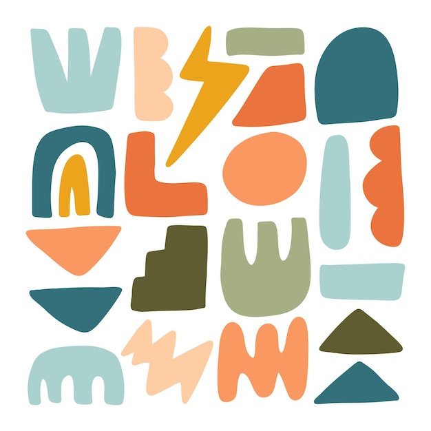 abstract shape element hand drawn vector