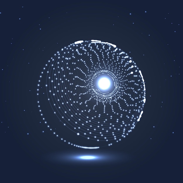 Abstract shape particles with lens flare effect