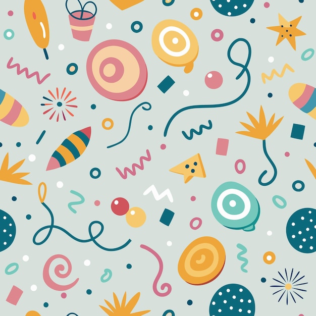 Abstract Shapes and Patterns Seamless Background