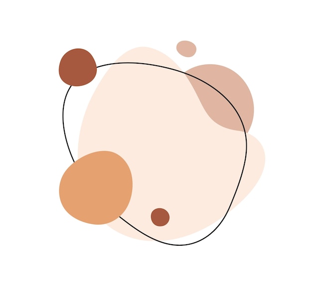 Abstract shapes frame Minimalistic background design from flowing fluid circles natural organic curved geometric elements Modern creative minimal flat graphic vector illustration isolated on white