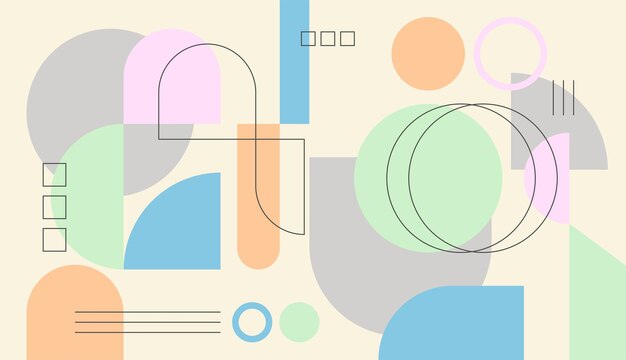 Abstract shapes geometric vector design with cute colors