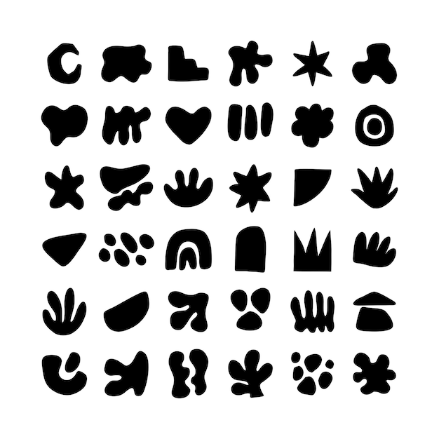 Abstract Shapes Hand drawn Vector Geometric flat clipart white background