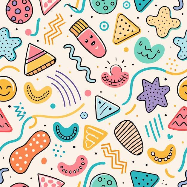 Abstract Shapes Pattern with Colorful Designs