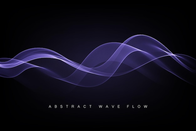 abstract shiny blue wave design element on dark background science or technology