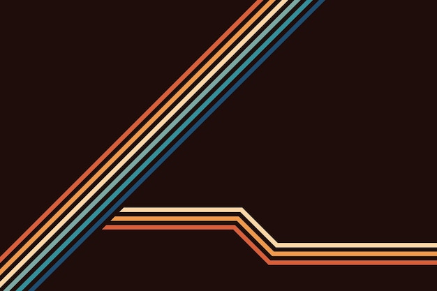 Abstract simple colorful striped lines in retro style