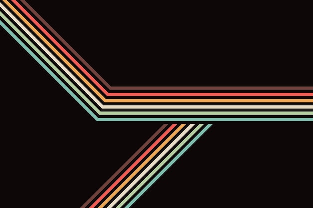 Abstract simple colorful striped lines in retro style