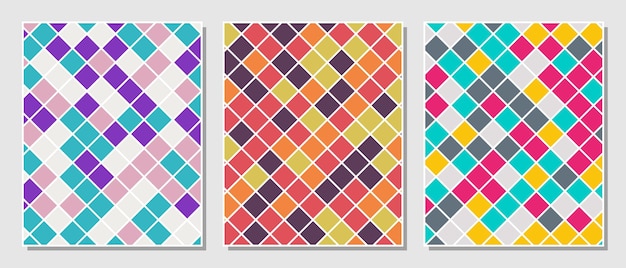 Abstract simple set colorful rectangles pattern background. Vector illustration.