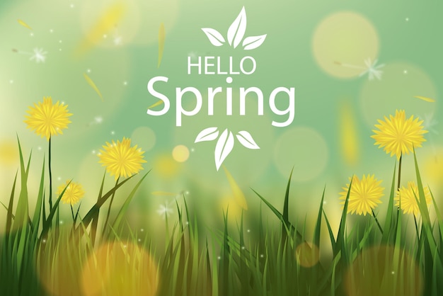 abstract simply background with natural line arts spring theme