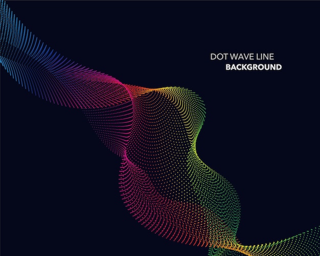 Abstract spectrum gradient wave, dot line, futuristic style background