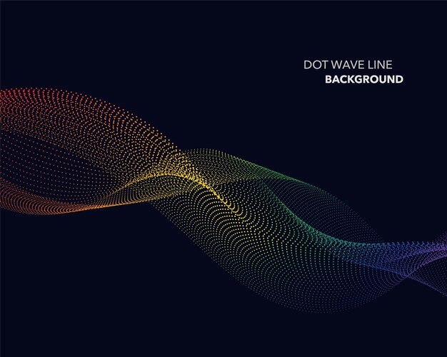 Abstract spectrum gradient wave, dot line, futuristic style background