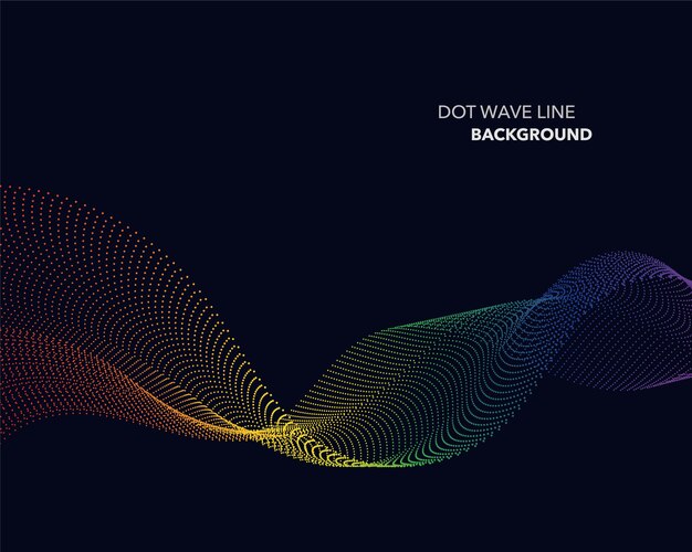 Abstract spectrum gradient wave, dot line, futuristic style background