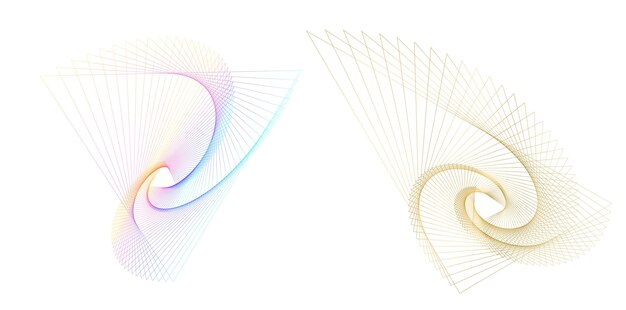 Abstract spiral rainbow design element on white background of twist lines Vector Illustration eps 10 Golden ratio traditional proportions vector icon Fibonacci spiral for elegant business card