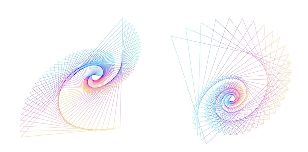 abstract spiral rainbow design element on white background of twist lines vector illustration eps 10 golden ratio traditional proportions vector icon fibonacci spiral for elegant business card