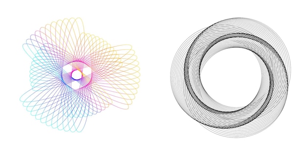 Abstract spiral rainbow design element on white background of twist lines Vector Illustration eps 10 Golden ratio traditional proportions vector icon Fibonacci spiral for elegant business card