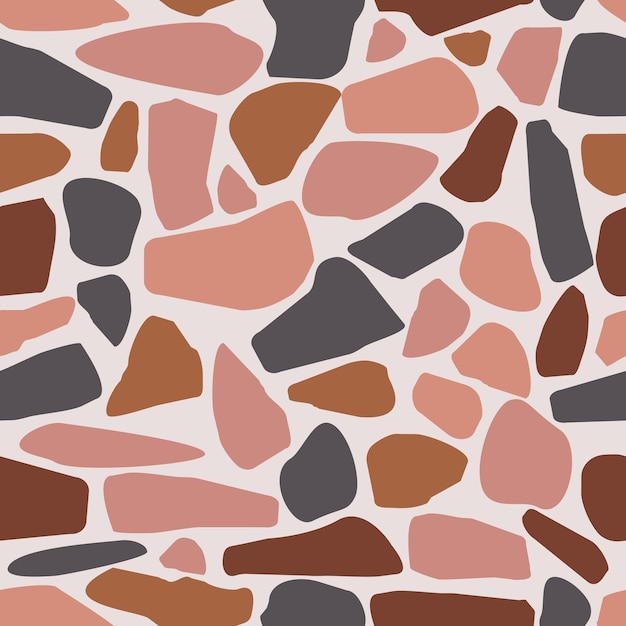Abstract square pattern of colored spot stones