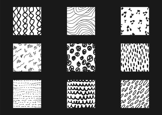 abstract square shape texture backgrounds line doodle spots wave drops curve patterns