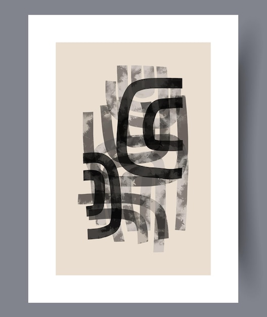 Abstract stripes composition wall art print