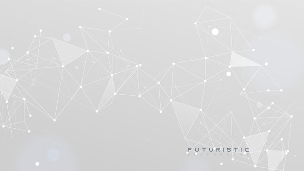 abstract tech network connection dots and plexus lines on a white background digital neural technology and data science analysis background futuristic scientific wallpaper with mesh
