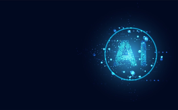 abstract technology ai computing on circle