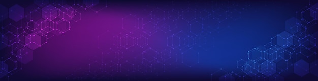 Abstract technology background and geometric pattern with hexagons for banner design or header