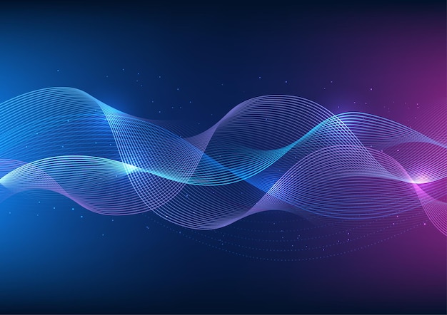 Abstract technology background The combination of particle dot into overlapping