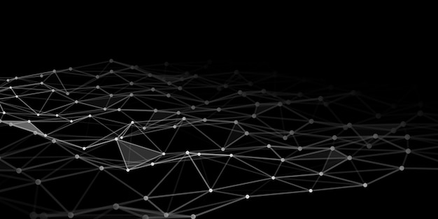 Abstract technology background with connecting dots and lines Low poly shape