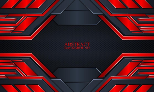 Abstract technology background with dark navy and red glow stripes Vector illustration