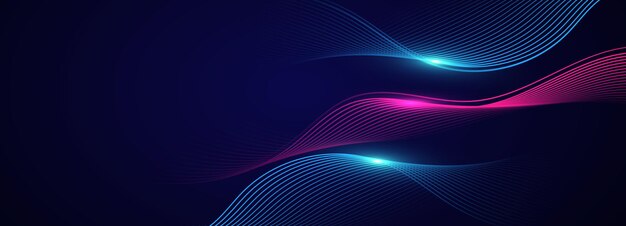 Abstract technology background with flowing lines