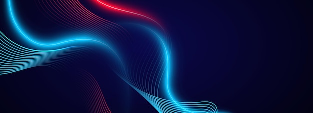 Abstract technology background with flowing lines
