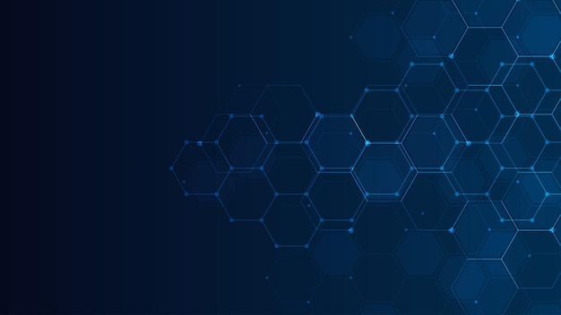 Abstract technology background with hexagons shape pattern