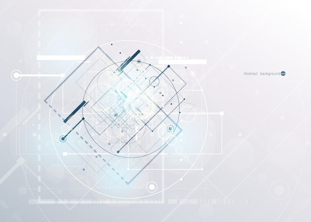 Abstract technology background with various technological elements Vector illustration